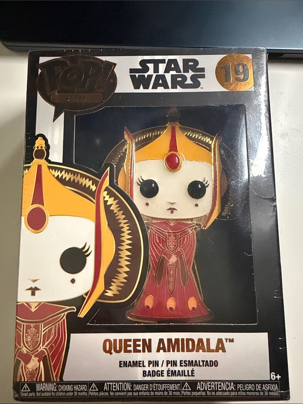 Star Wars Queen Amidala Enamel Pin - Red, Gold & Cream